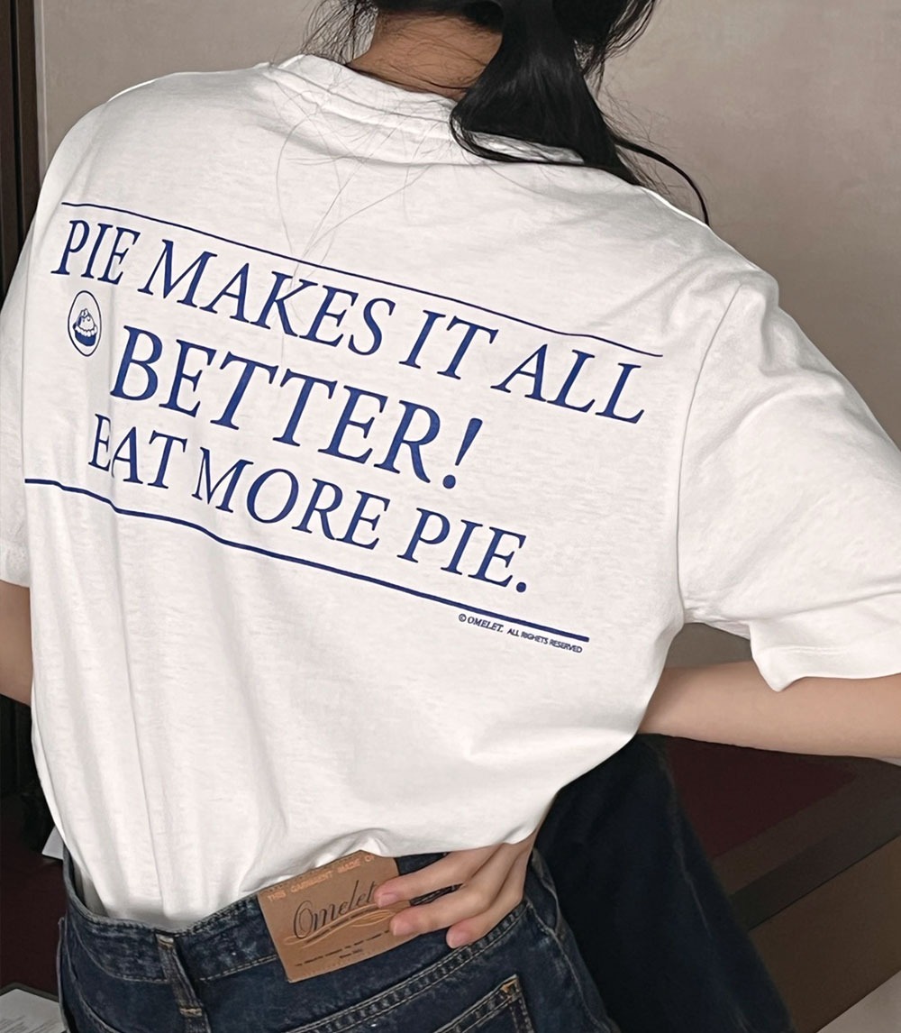  파이 레터링 기본 베이직 티셔츠(2color)