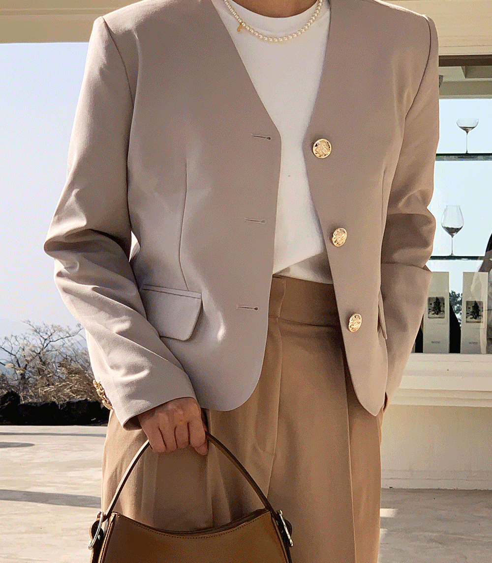 바인 노카라 자켓 (2color)