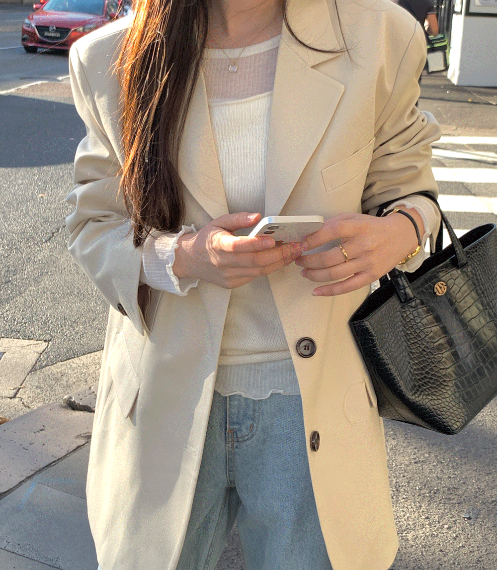 리슨 오버핏 쓰리버튼 자켓겨울 아우터 하객룩 (3color)