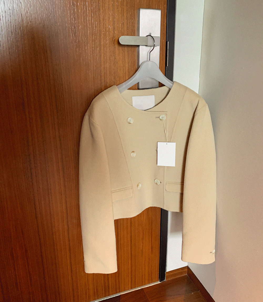 [가을 하객룩 추천❤️/25%할인]  보틀 울 더블 버튼 핸드메이드 숏 코트(2color)